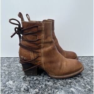 Bed Stu Blaire Cobbler Womens Brown Leather Zipper Ankle Booties Boots 6